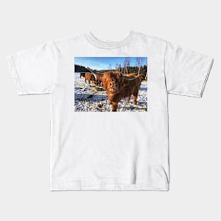 Scottish Highland Cattle Bulls 1939 Kids T-Shirt